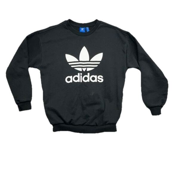 Adidas Crewneck Sweatshirt Mens XS Long Sleeve Pullover Pockets Trefoil Adult - Picture 1 of 8